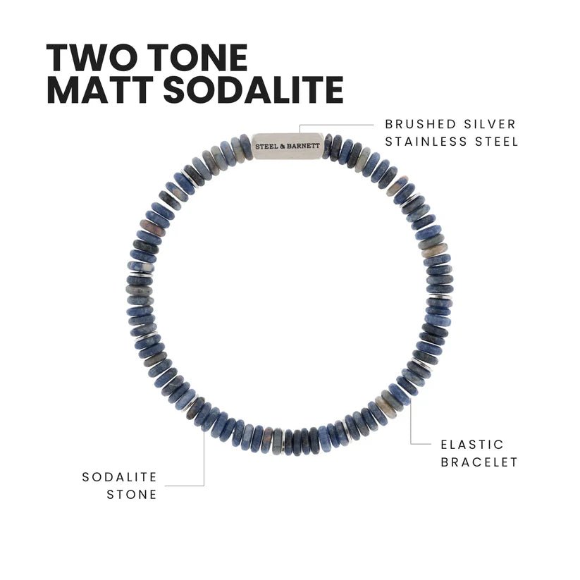 Two Tone Disc Gemstone Bracelet - MST GoodsBraceletsSteel & Barnett