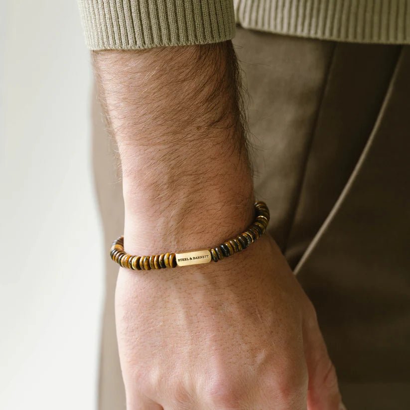 Two Tone Disc Gemstone Bracelet - MST GoodsBraceletsSteel & Barnett
