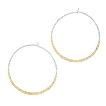 Two tone gold dipped hoops