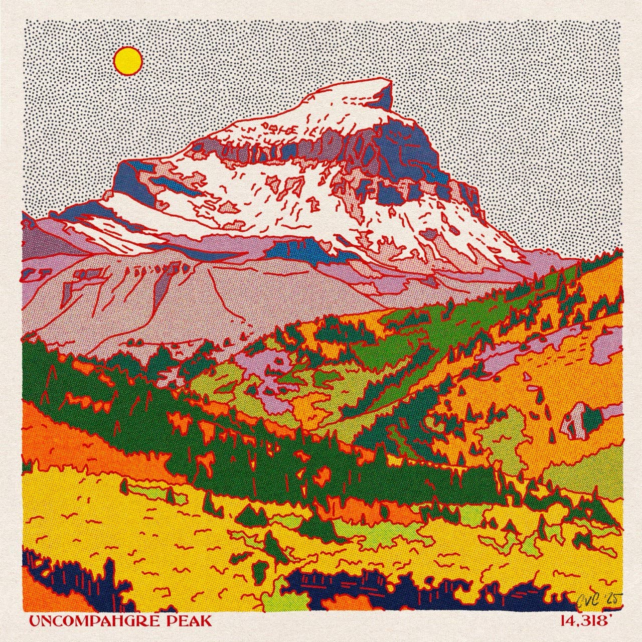 Uncompahgre Peak Art Print - MST GoodsCaroline Clark