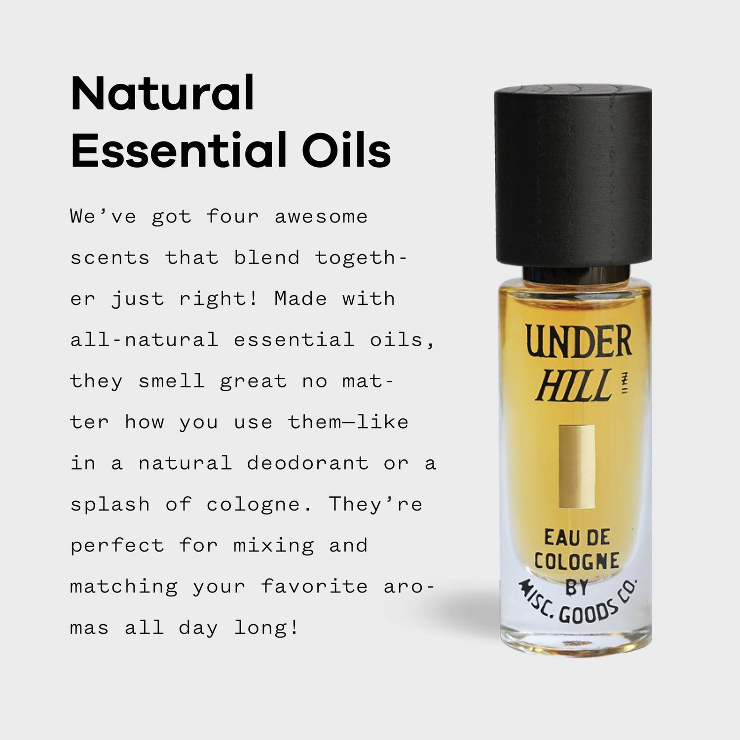 Underhill Eau De Cologne 10ml | Unisex | Smoke & Leather - MST GoodsMisc Goods Co.