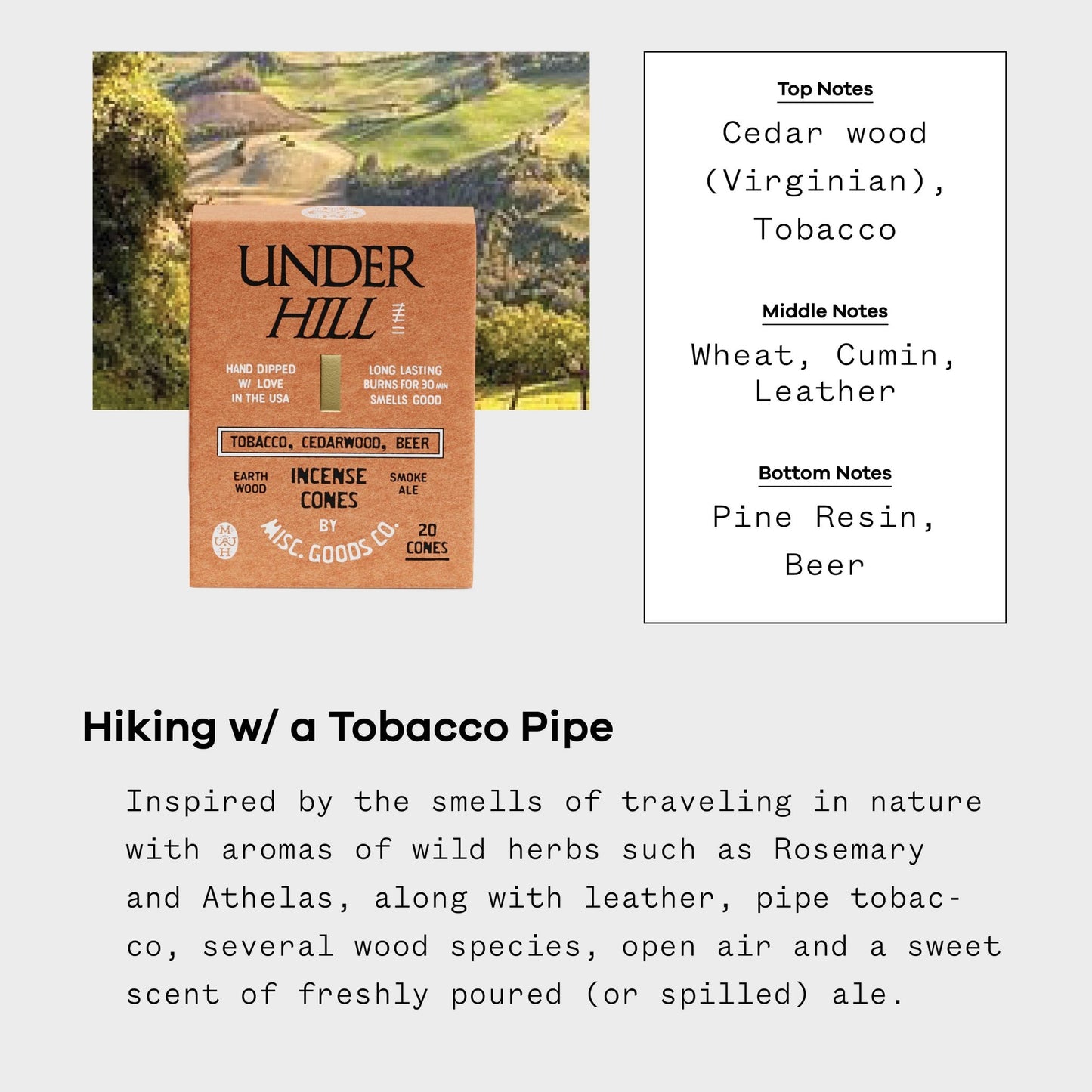 Underhill Incense Cones | Handmade | Smoke, Leather & Spice - MST GoodsMisc Goods Co.