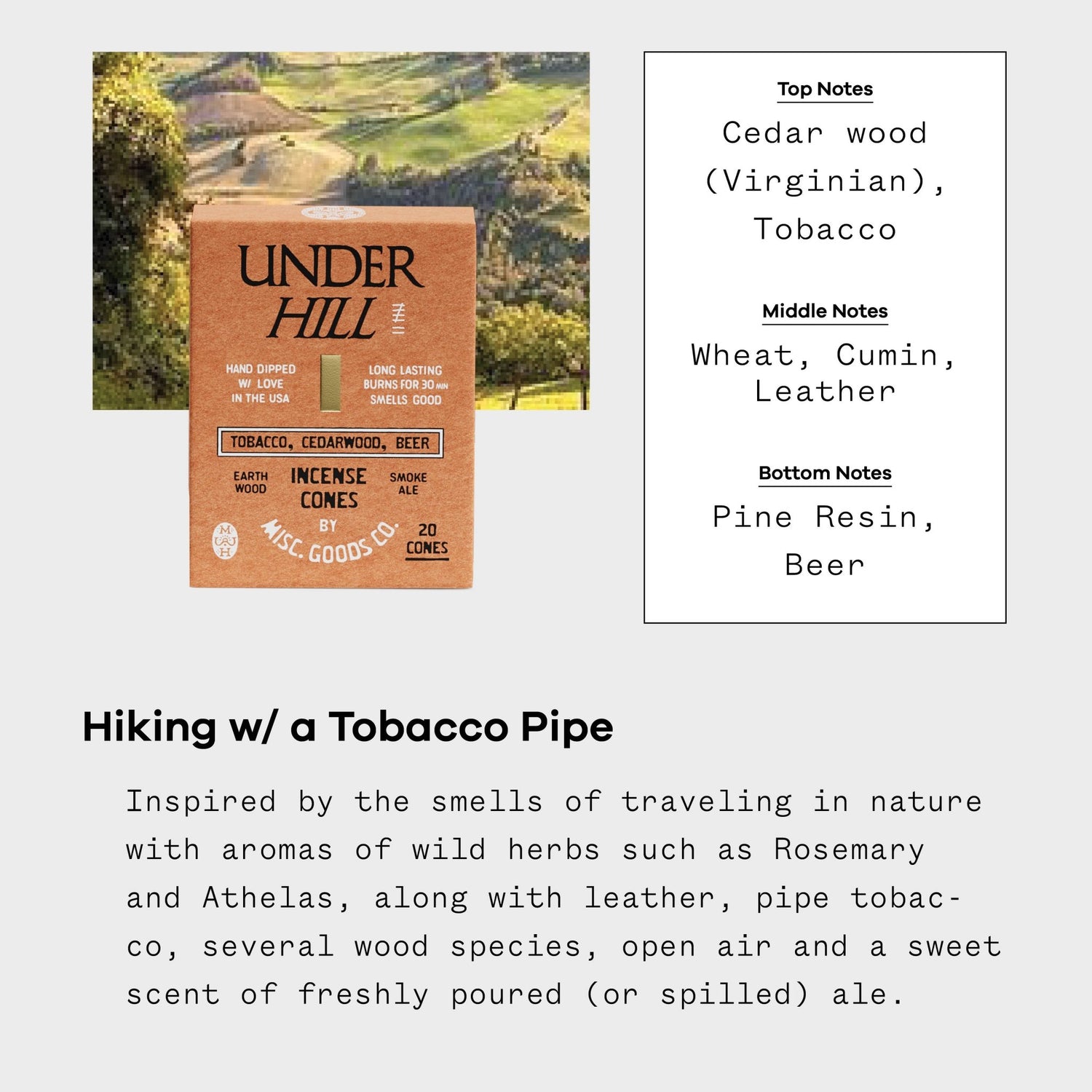 Underhill Incense Cones | Handmade | Smoke, Leather & Spice - MST GoodsMisc Goods Co.