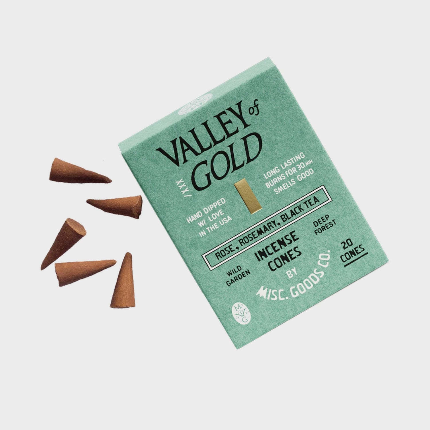 Valley of Gold Incense Cones | Handmade | Rose & Earth - MST GoodsMisc Goods Co.