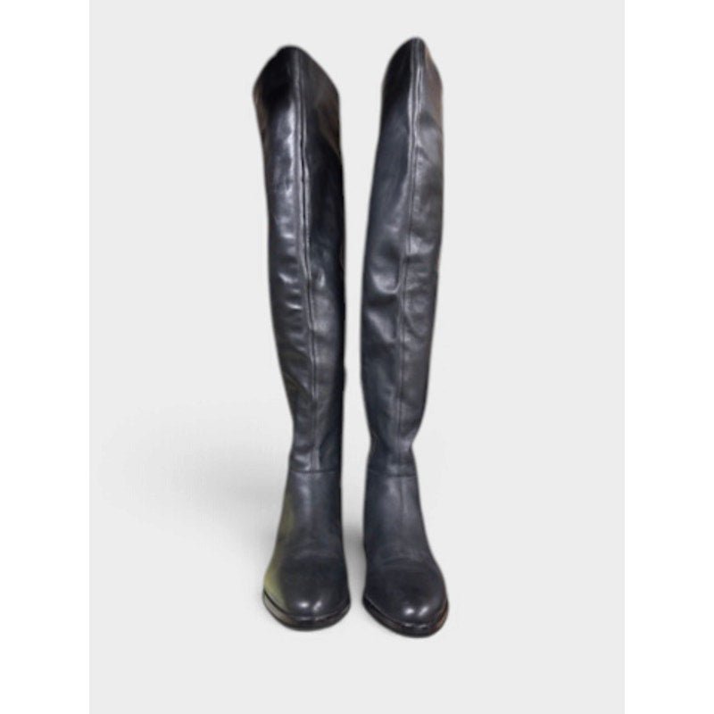 Vince Camuto OTK Over The Knee Leather Boots Black Women's 8 - MST GoodsVintage