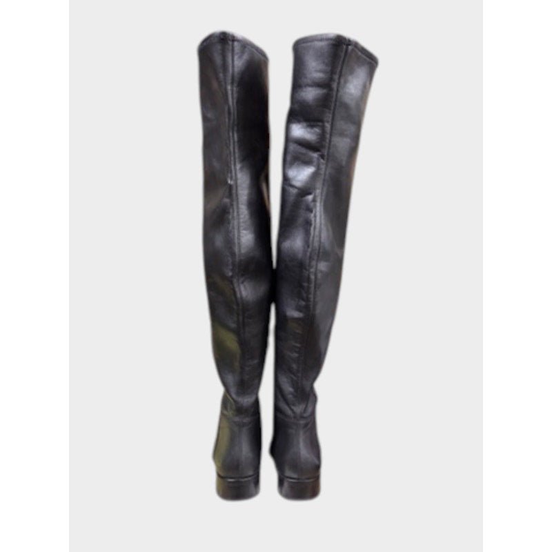 Vince Camuto OTK Over The Knee Leather Boots Black Women's 8 - MST GoodsVintage