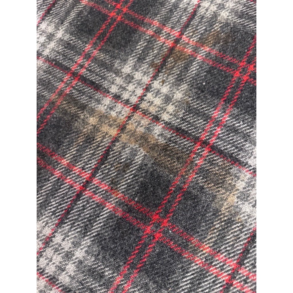 Vintage 1930s Pendleton Wool Blanket Fringe Gray Red 78”x56” Fringed - MST GoodsPendleton