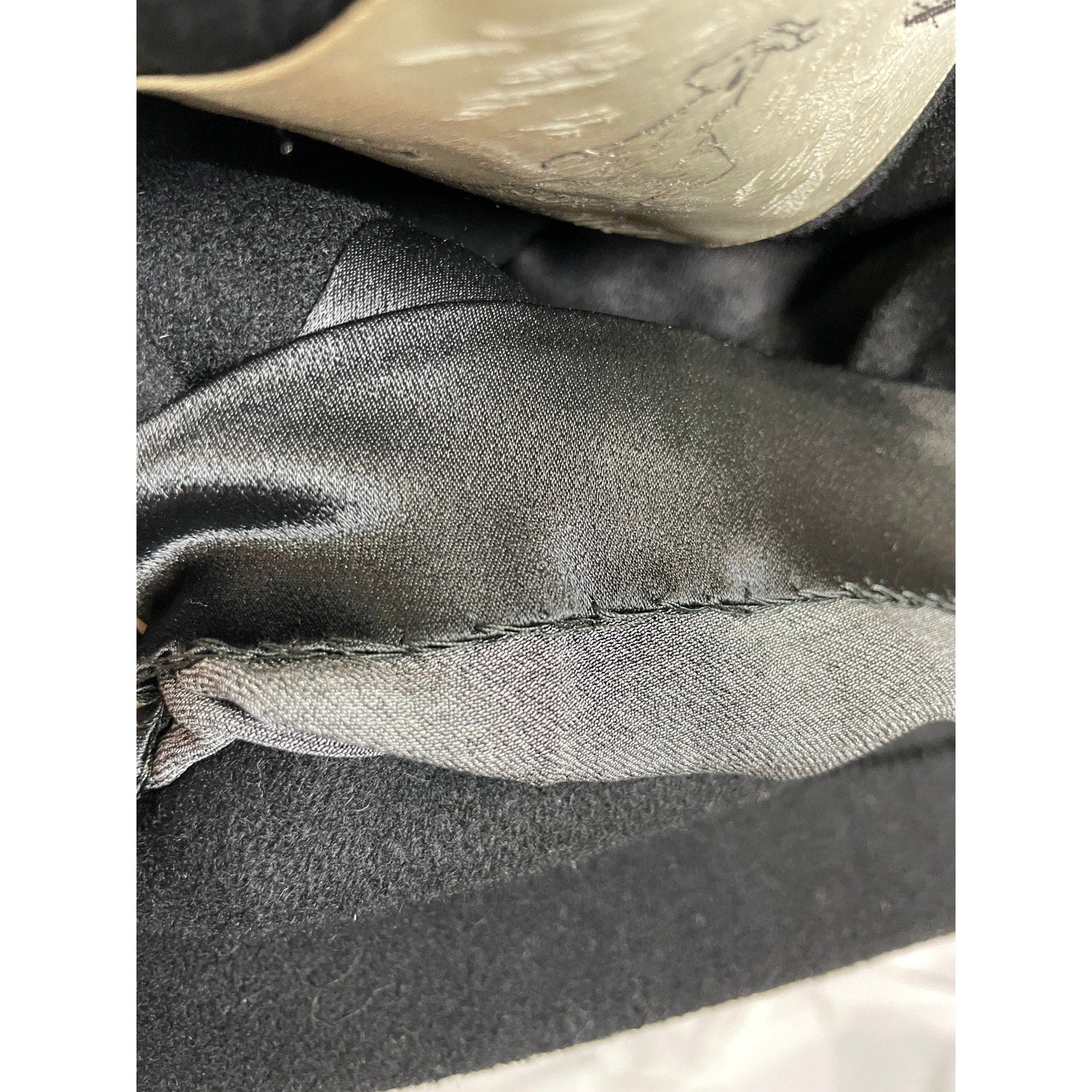 Vintage 1950s Black Cashmere Wool Coat Silver Gray Mink Fur Collar Rare Small/Med H - MST GoodsVintage