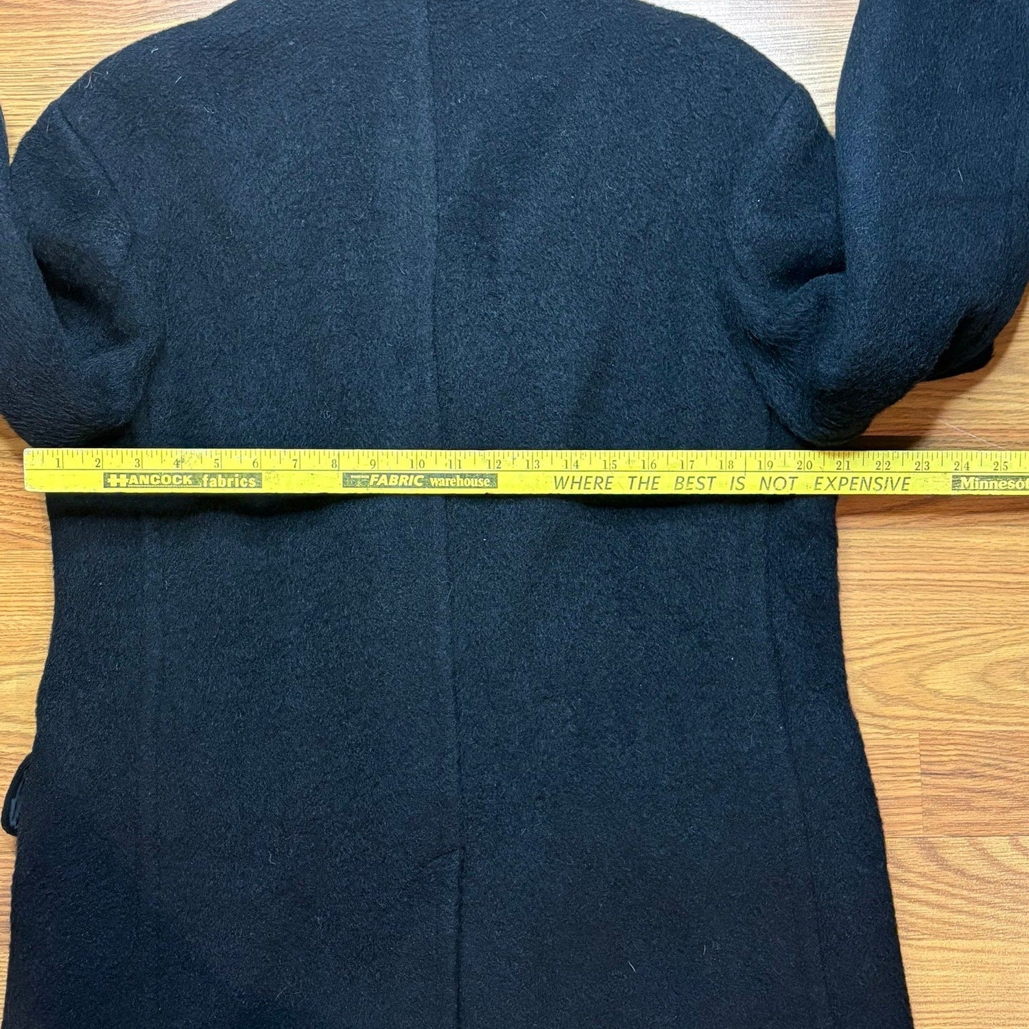 Vintage 1960s Custom Tailored Wool Overcoat Peacoat Black Mens Large Hong Kong - MST GoodsVintage