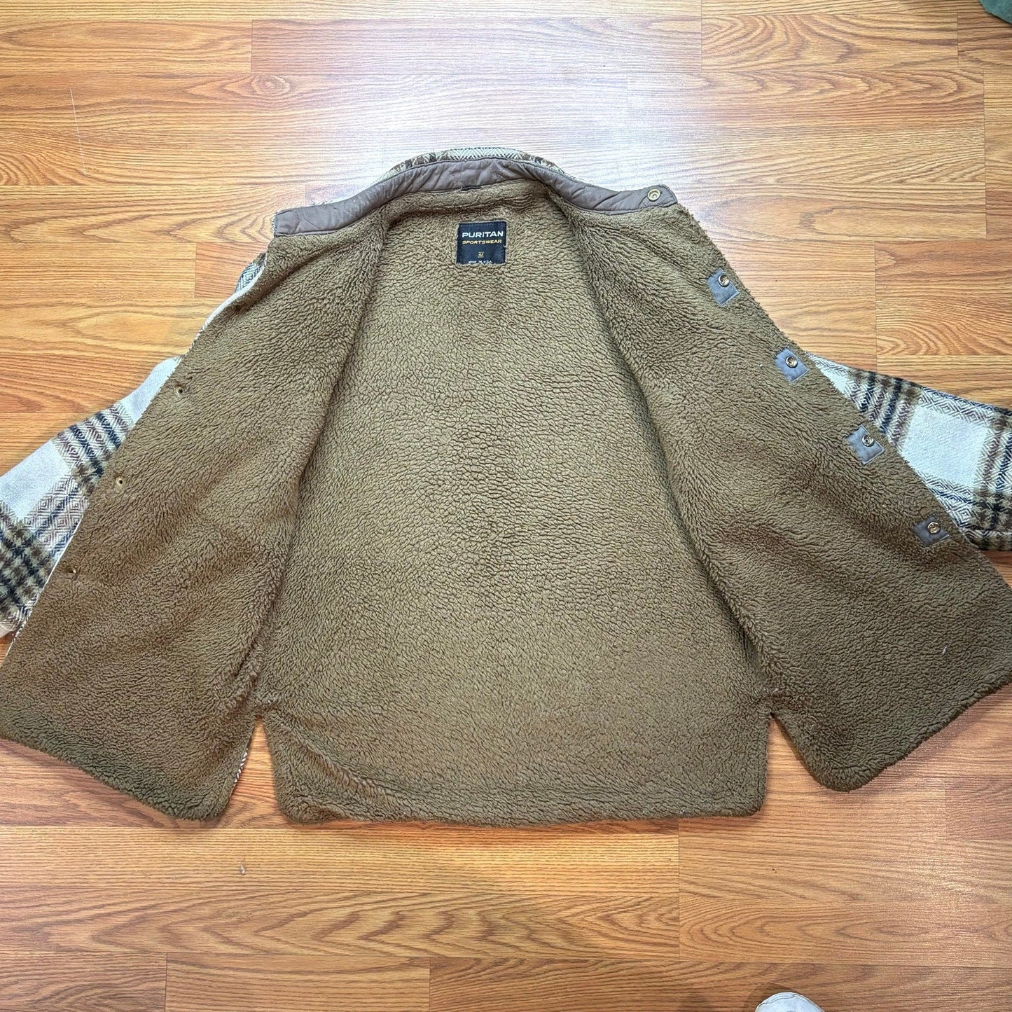 Vintage 1970s-80s Puritan Sportswear Plaid Sherpa Jacket Mens XL USA Western - MST GoodsHandmade