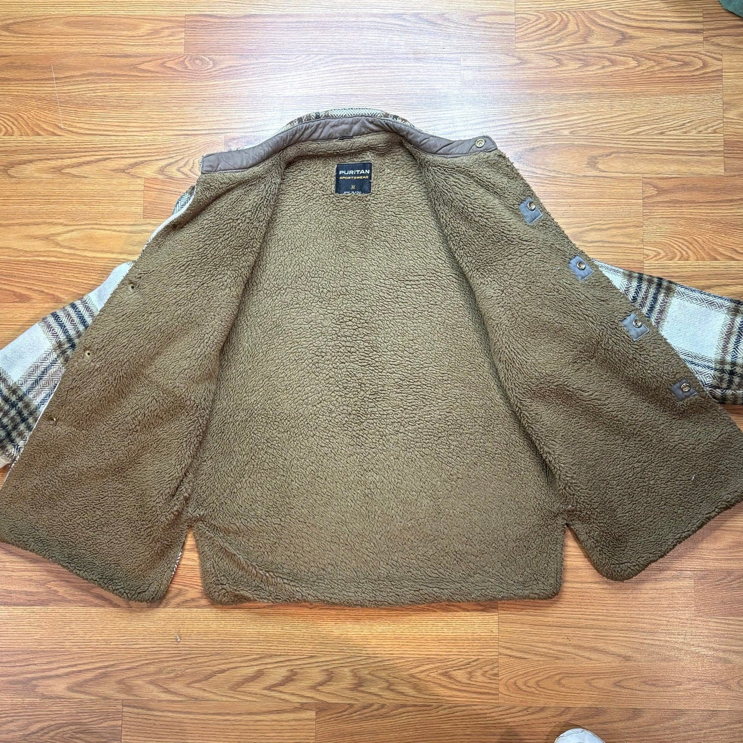 Vintage 1970s-80s Puritan Sportswear Plaid Sherpa Jacket Mens XL USA Western - MST GoodsHandmade