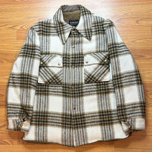Vintage 1970s-80s Puritan Sportswear Plaid Sherpa Jacket Mens XL USA Western - MST GoodsHandmade