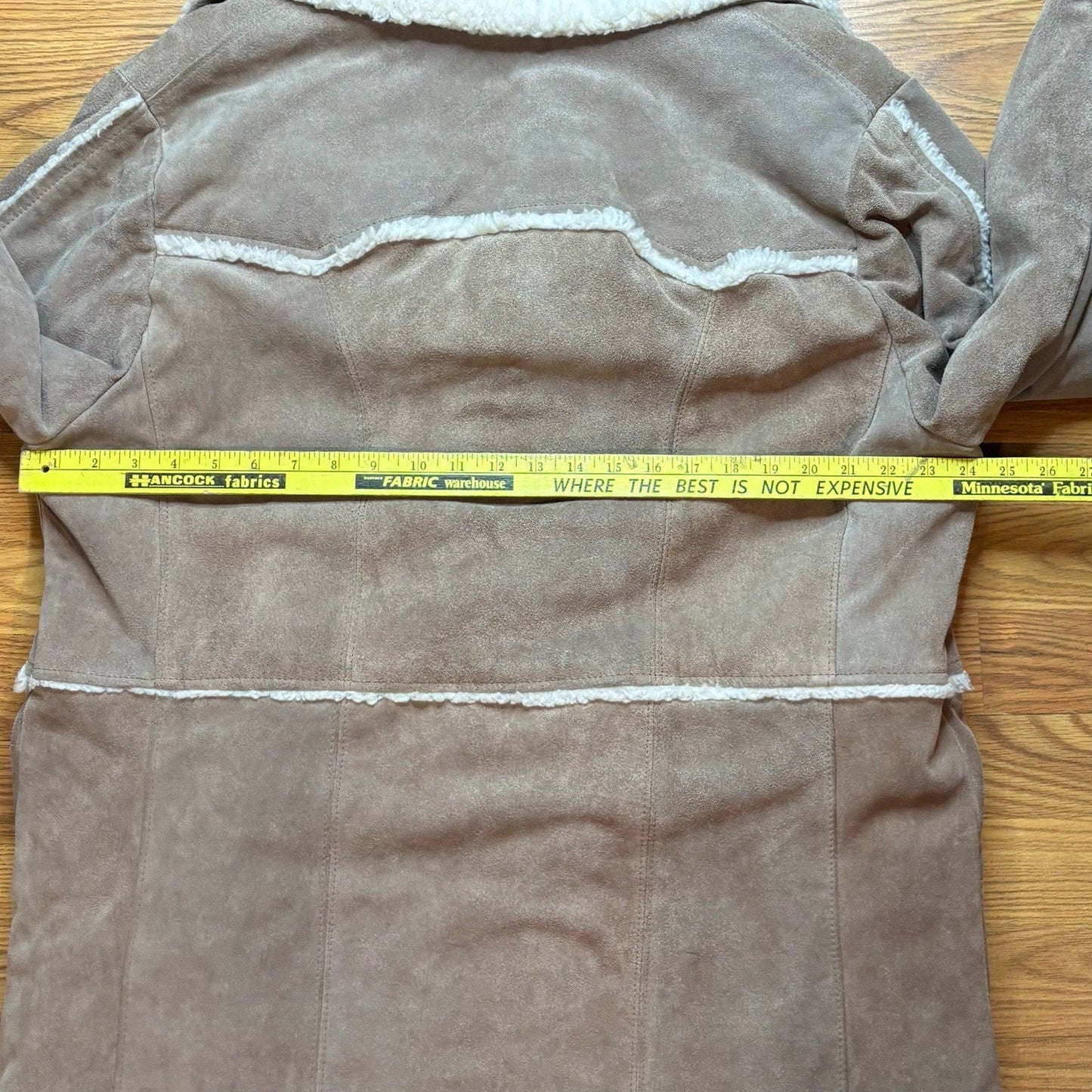 Vintage 1970s Pioneer Wear Suede Leather Sherpa Coat Mens XL Western USA - MST GoodsVintage