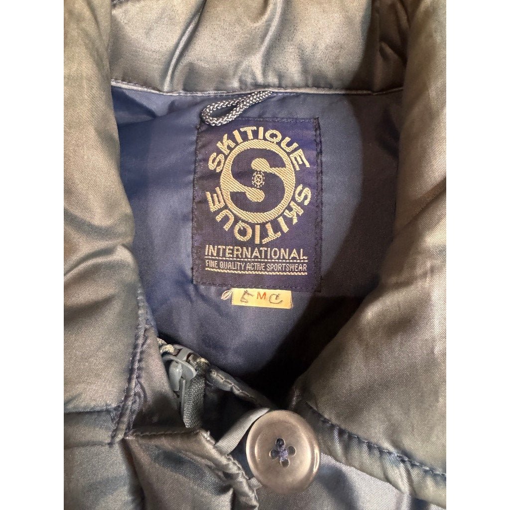Vintage 1980s Skitiques Down Iridescent Puffer Jacket Long Blue Gray Women's M - MST GoodsSkitiques