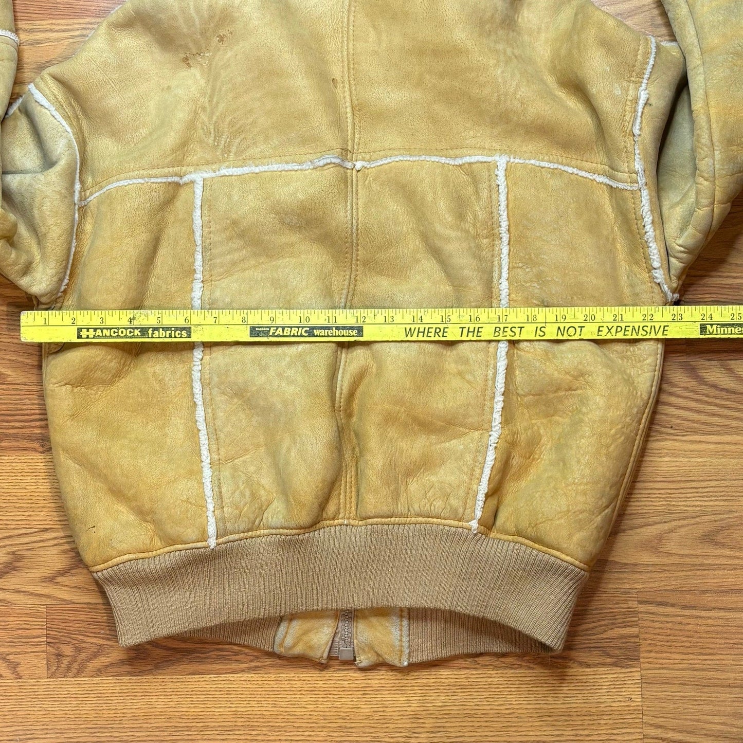 Vintage 1980s Suede Shearling Sheepskin Jacket Mens Large Tan Western Bomber - MST GoodsVintage