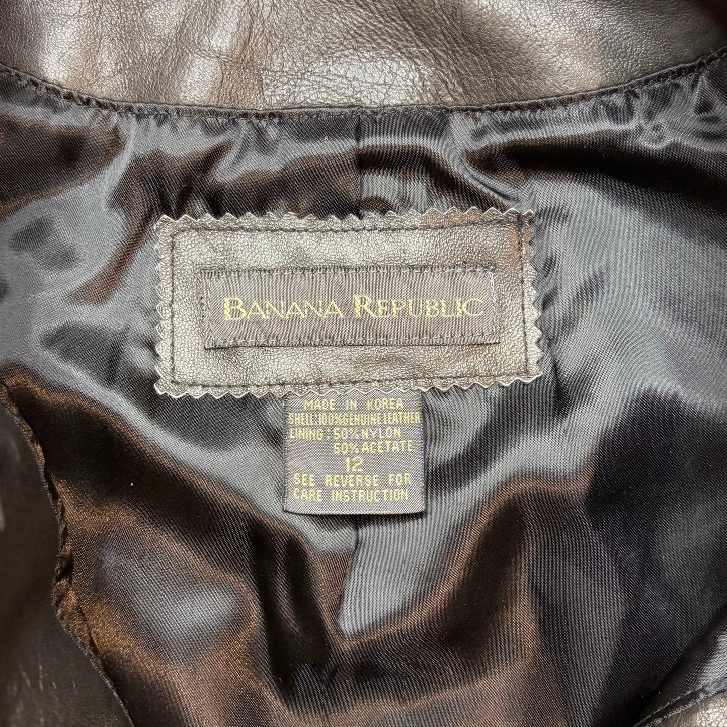 Vintage 1990s Banana Republic Genuine Leather Vest Black Womens M Western - MST GoodsVintage