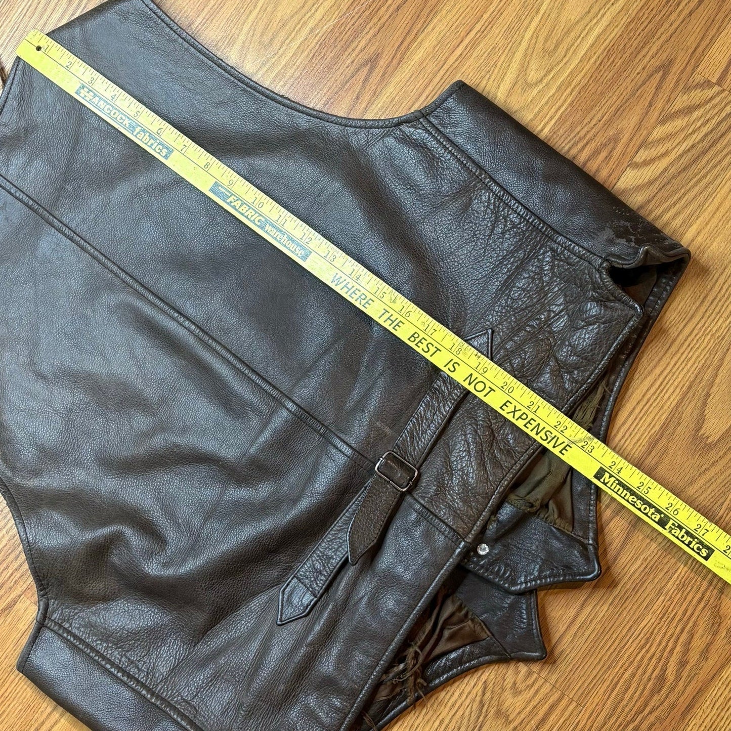 Vintage 1990s Banana Republic Leather Vest Brown Mens XL Western Biker USA - MST GoodsVintage