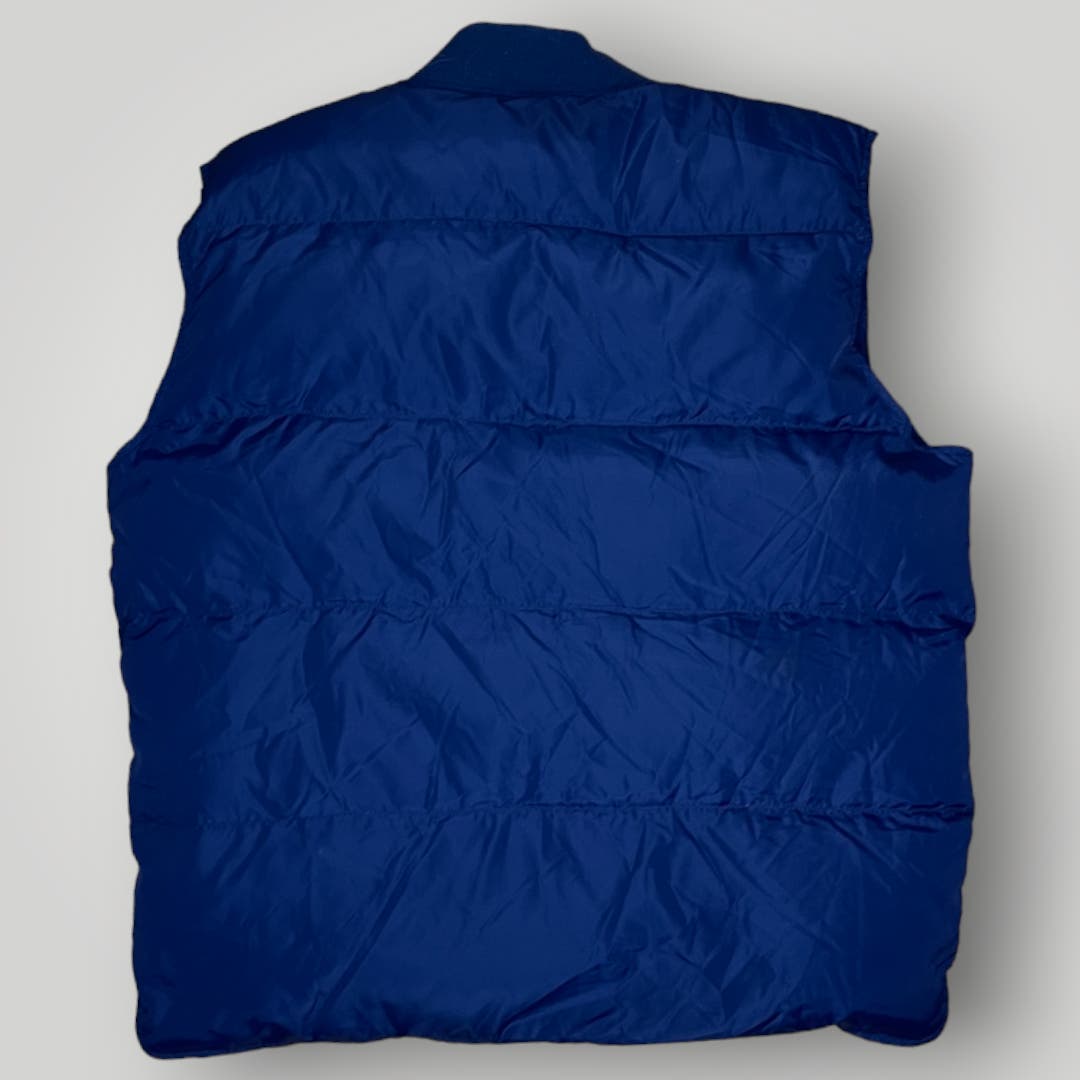 Vintage 1990s Eddie Bauer Puffer Vest Dark Blue Men's Tall Large Goose Down - MST GoodsEddie Bauer