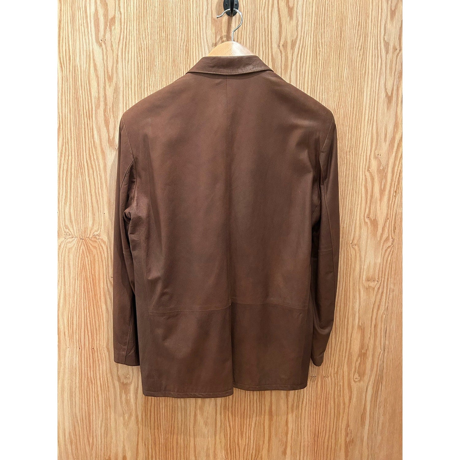 Vintage 1990s Leather Remy Blazer Brown Men's 42 Large Smooth Excellent - MST GoodsRemy