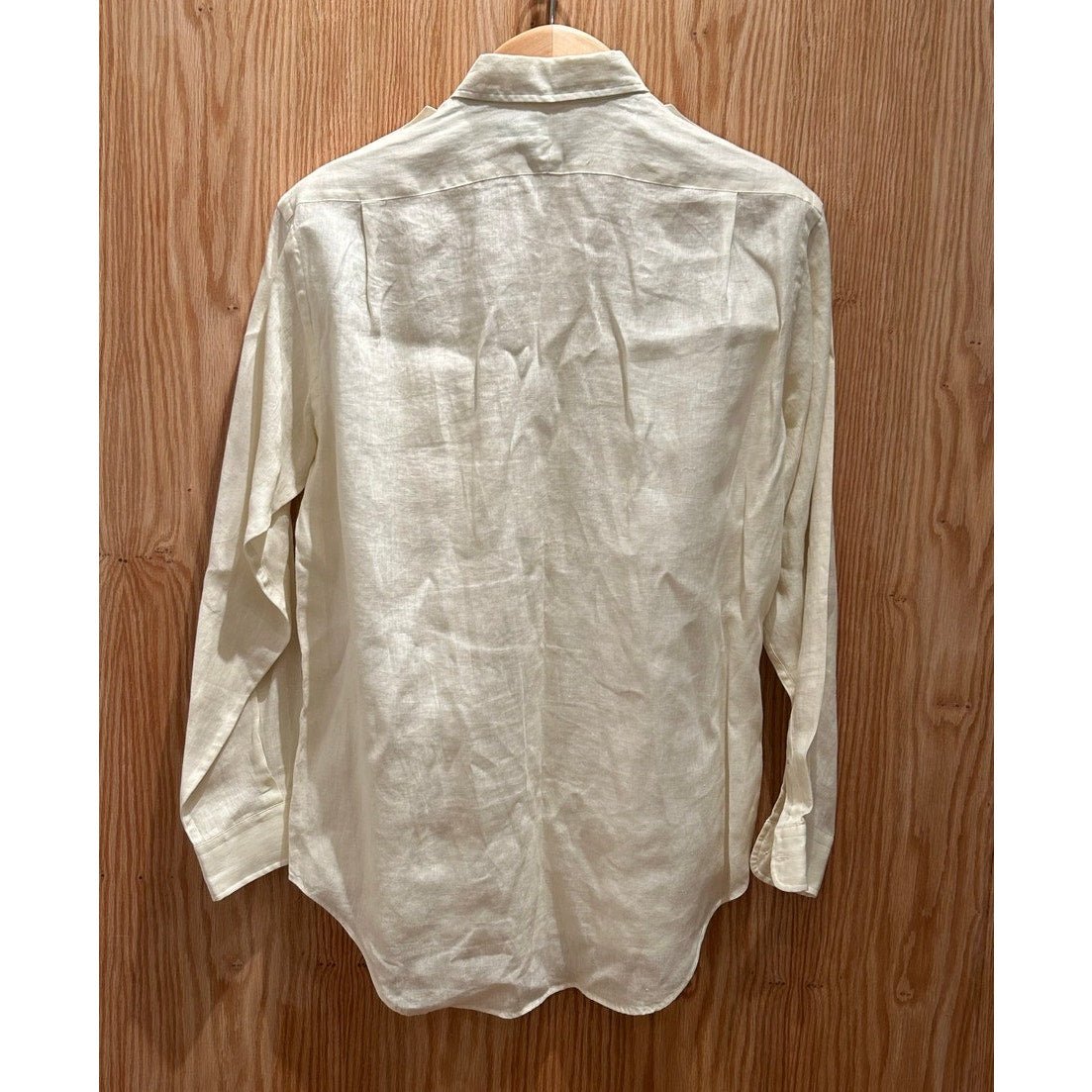 Vintage 1990s Polo Ralph Lauren Linen Shirt Seidel Ivory Men's M/L Epaulets - MST GoodsPolo by Ralph Lauren