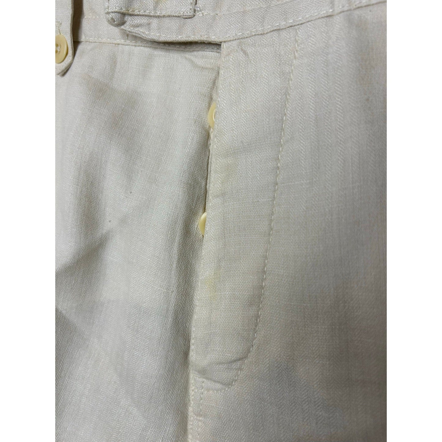 Vintage 1990s Polo Ralph Lauren White Linen Cargo Safari Style Shorts - MST GoodsPolo Ralph Lauren