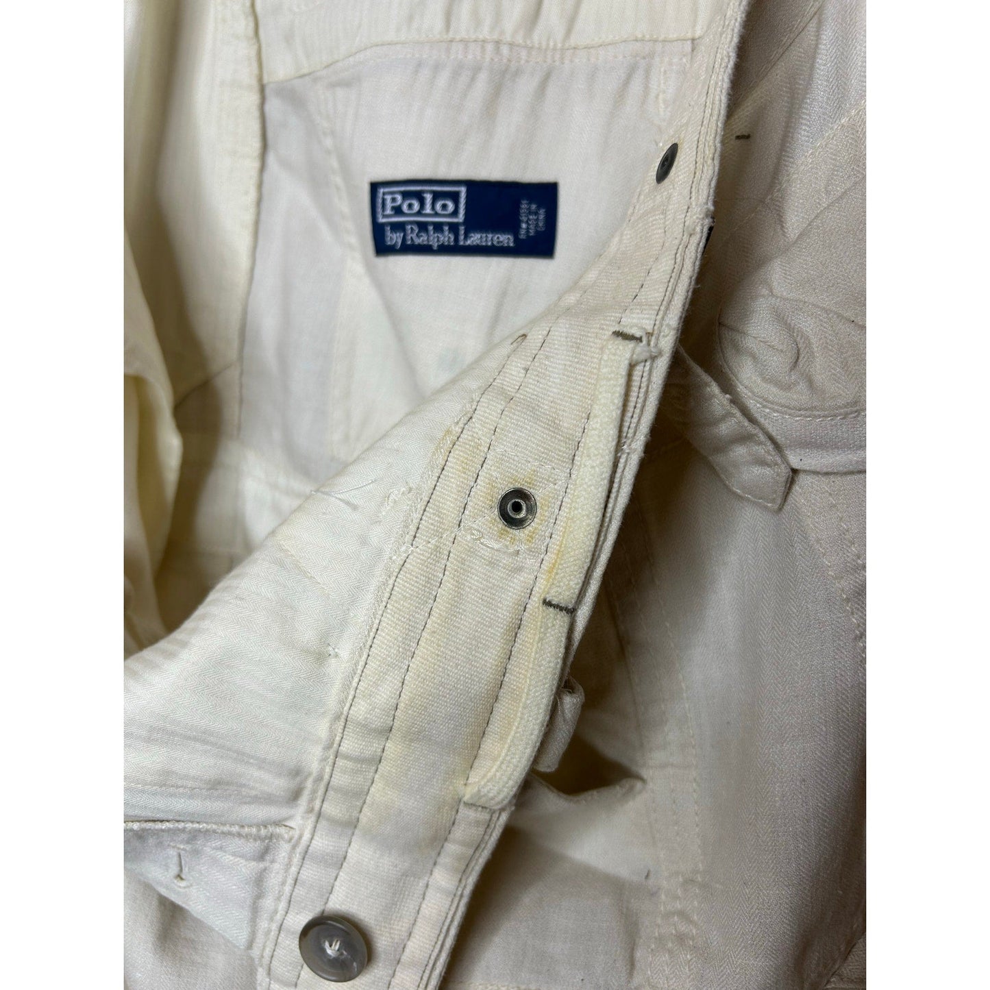 Vintage 1990s Polo Ralph Lauren White Linen Cargo Safari Style Shorts - MST GoodsPolo Ralph Lauren