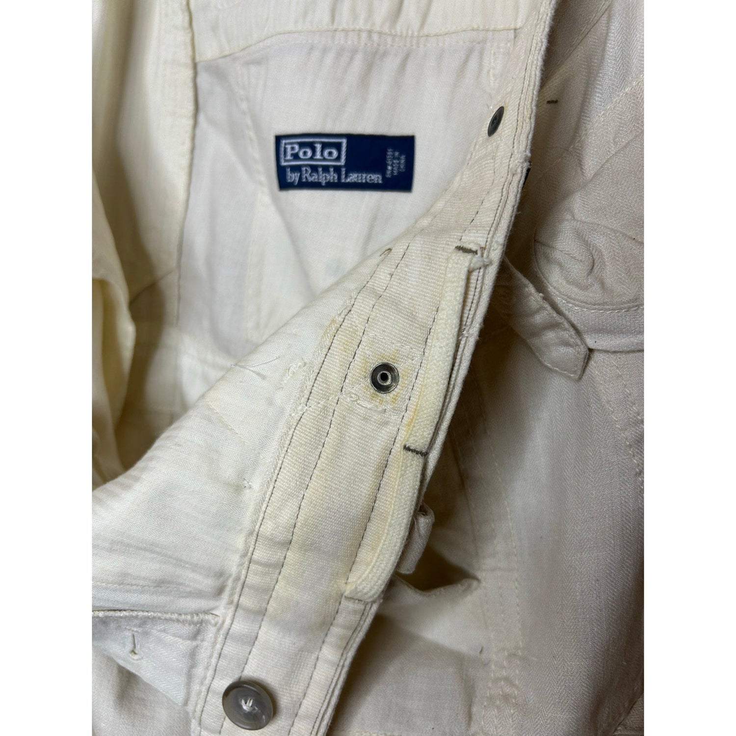 Vintage 1990s Polo Ralph Lauren White Linen Cargo Safari Style Shorts - MST GoodsPolo Ralph Lauren