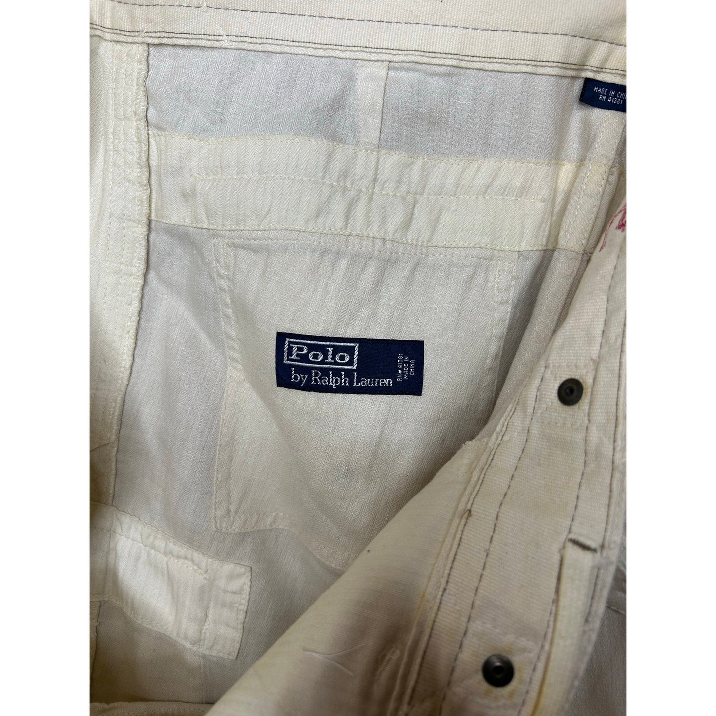 Vintage 1990s Polo Ralph Lauren White Linen Cargo Safari Style Shorts - MST GoodsPolo Ralph Lauren