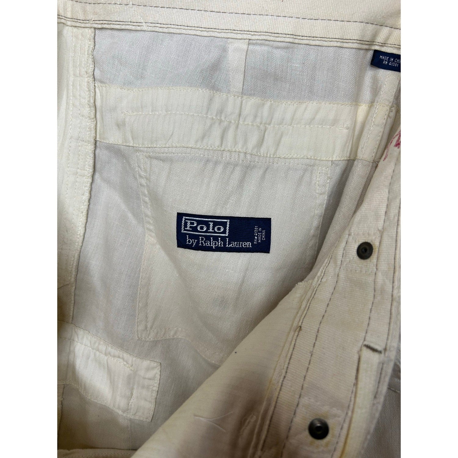 Vintage 1990s Polo Ralph Lauren White Linen Cargo Safari Style Shorts - MST GoodsPolo Ralph Lauren