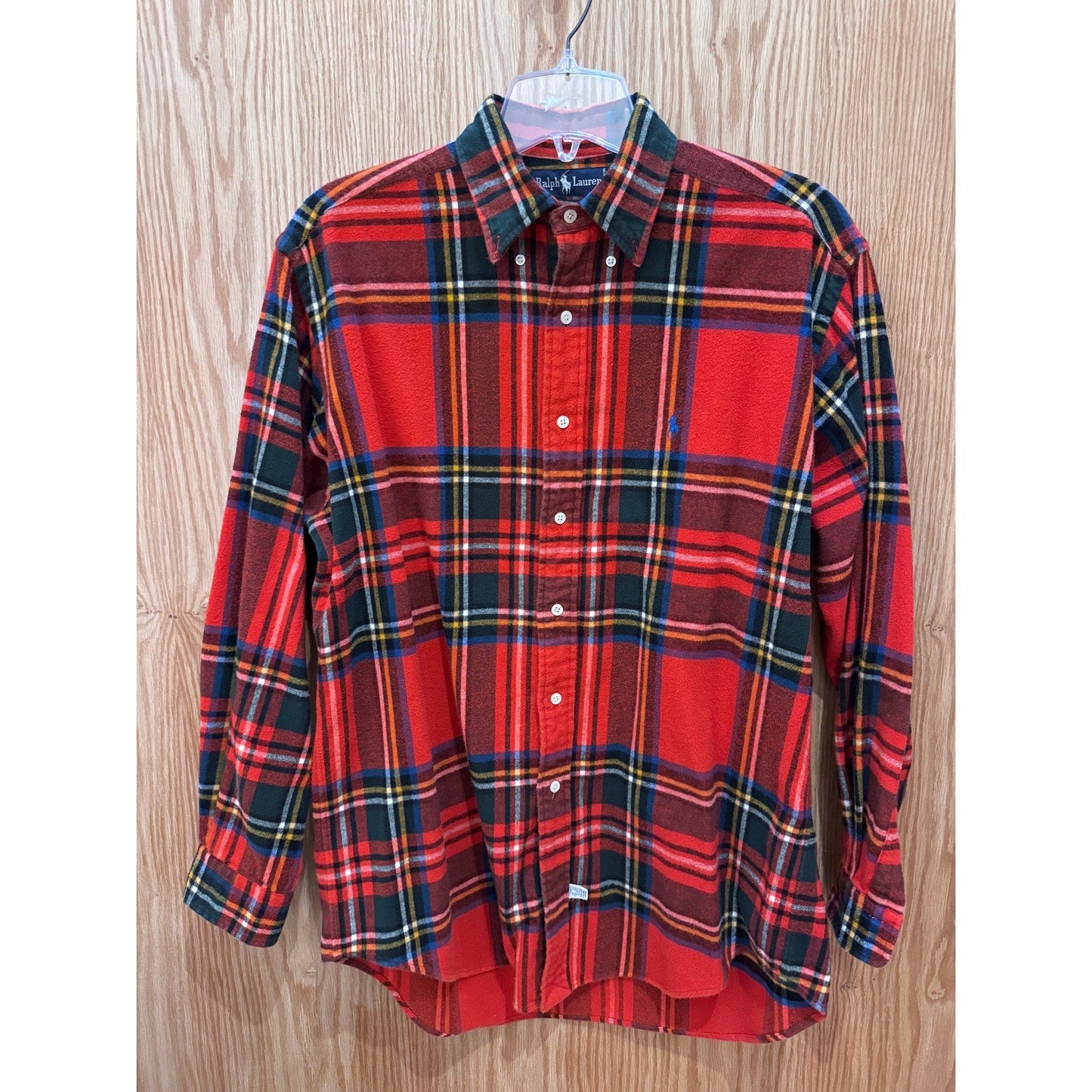 Vintage 1990s Ralph Lauren Flannel Cotton Soft Heavy M Plaid Red Men's - MST GoodsRalph Lauren