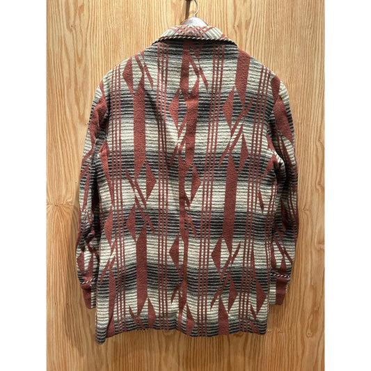 Vintage 1990s RRL by RALPH LAUREN L Brown Grey Navajo Cotton Sport Smoking Coat - MST GoodsDouble RL