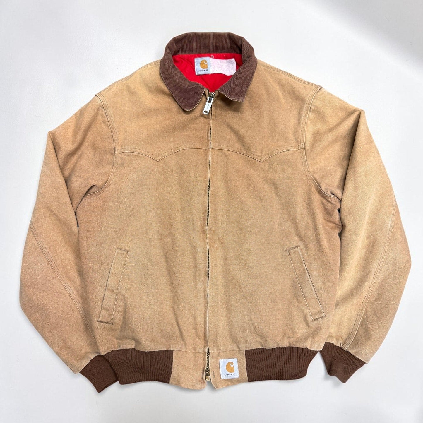 Vintage 1990s Santa Fe Jacket Workwear Western Men's XL Tan Duck Canvas - MST GoodsCarhartt