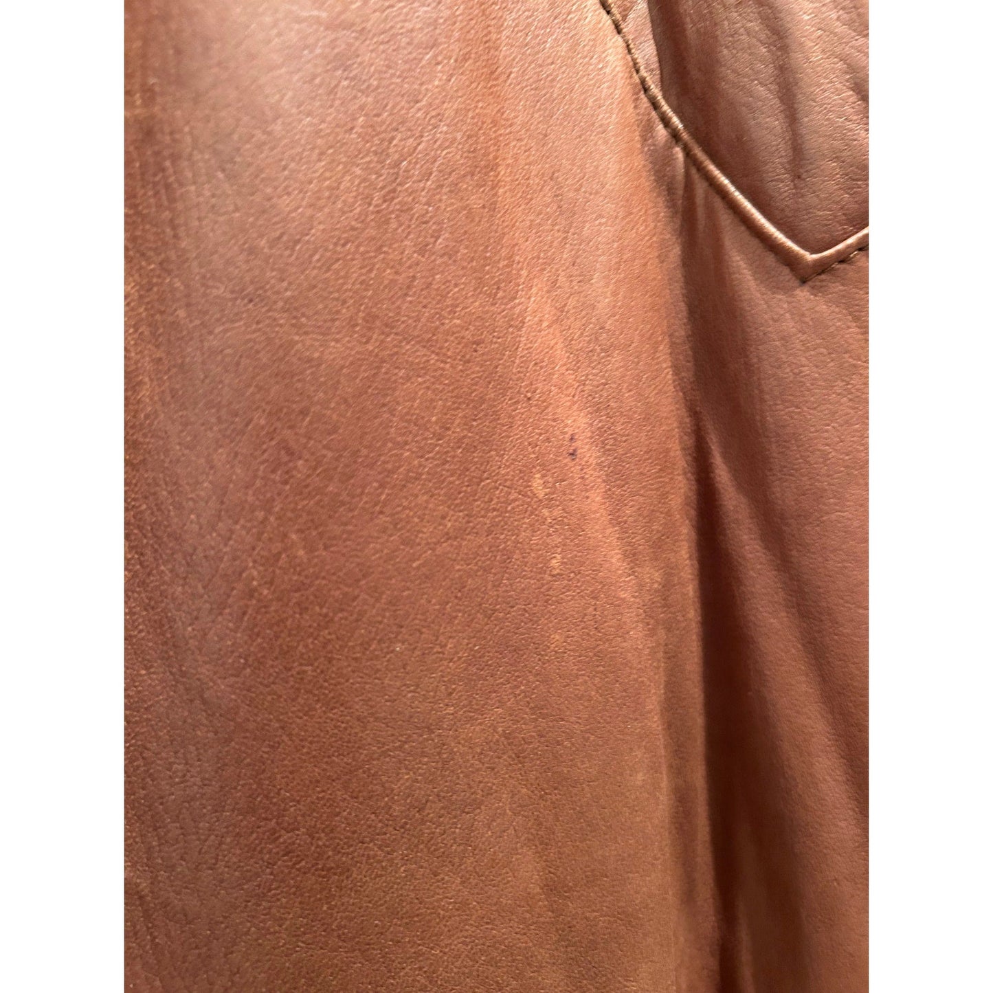 Vintage 1990s Saxony Leather Coat Long Rich Brown Smooth Men's Winter Lined L - MST GoodsSaxony