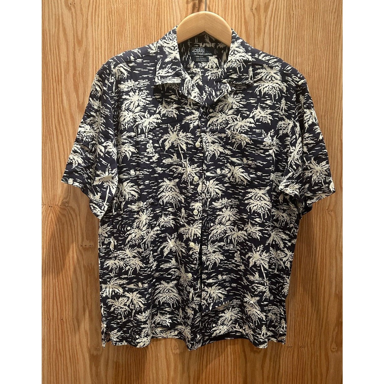 Vintage 90s Polo Ralph Lauren Tropical Hawaiian Men's Caldwell Rayon Palm Tree L - MST GoodsPolo by Ralph Lauren