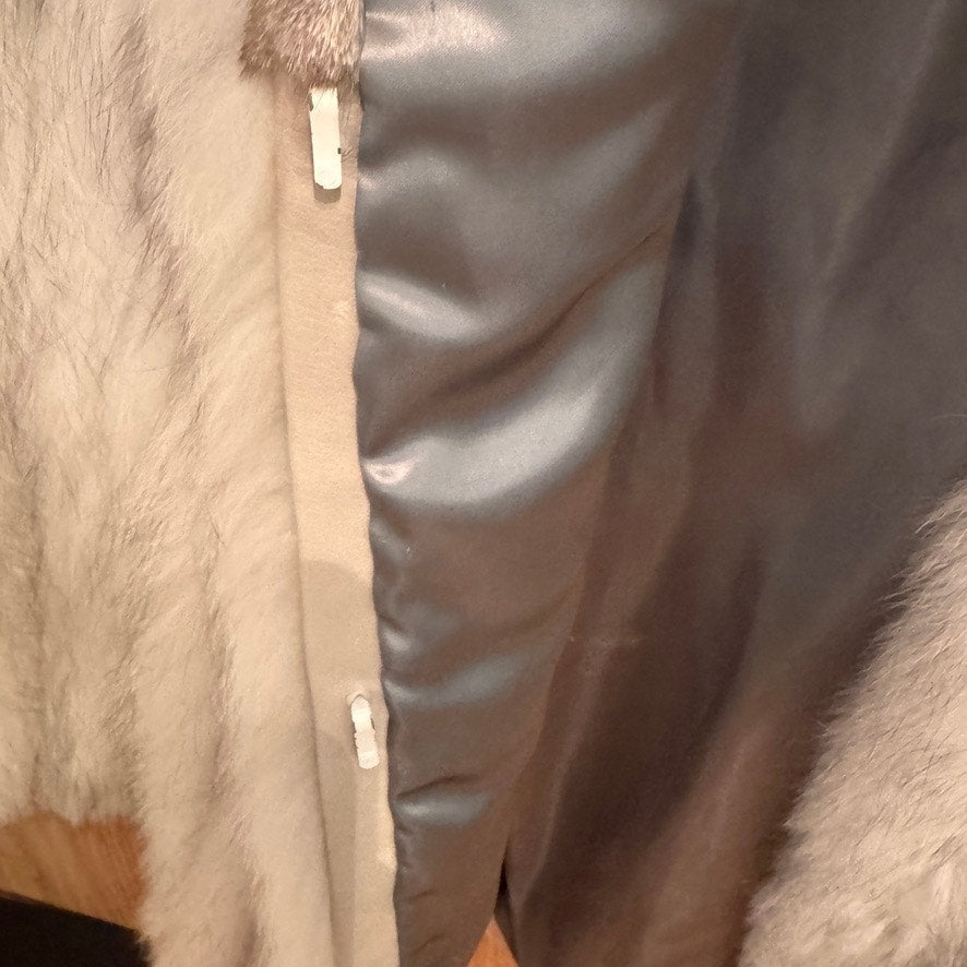 Vintage Blue Fox Fur Coat Medium Length Silver Women's Small - MST GoodsUnbranded