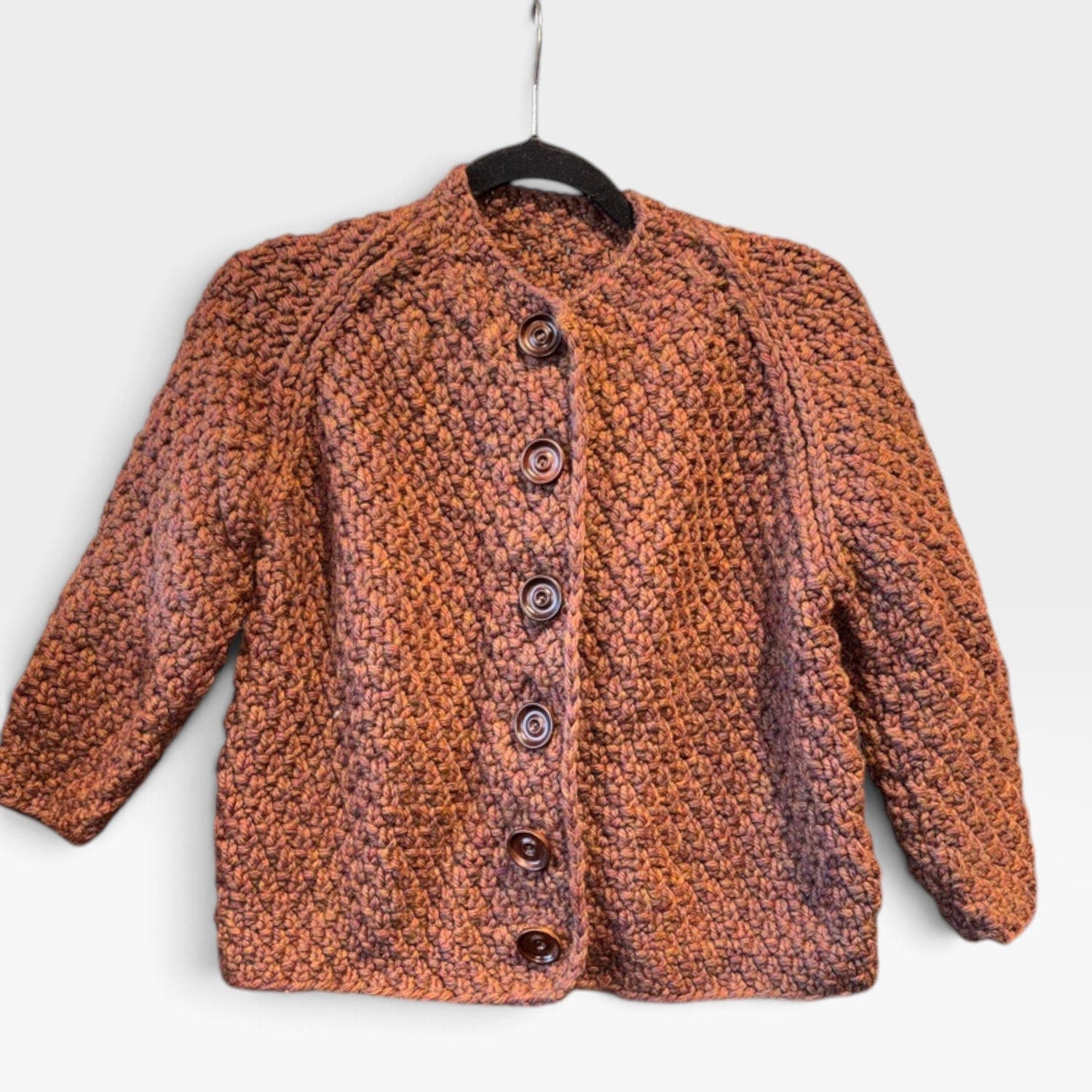 Vintage Chunky Wool Sweater Wood Buttons - MST GoodsVintage