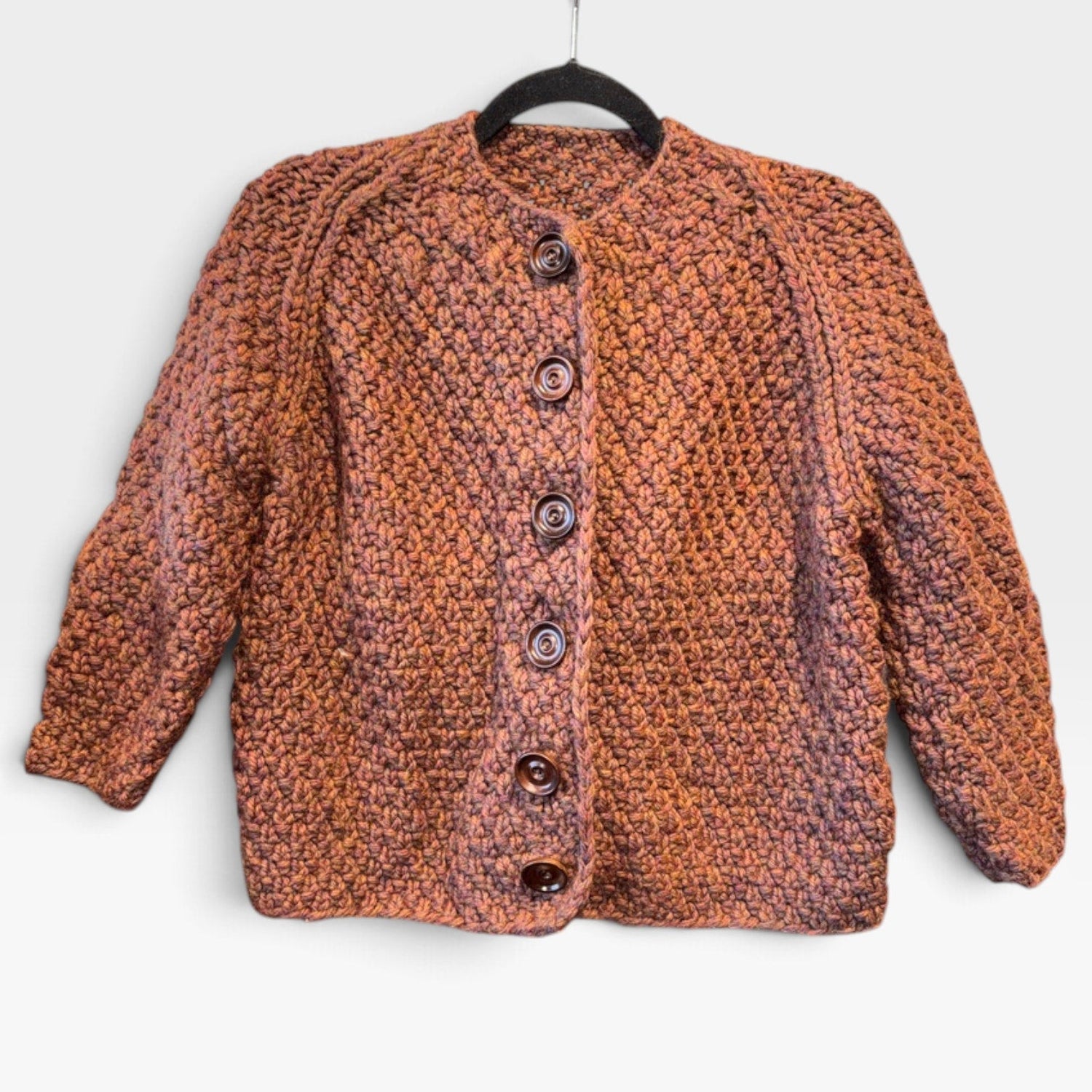 Vintage Chunky Wool Sweater Wood Buttons - MST GoodsVintage