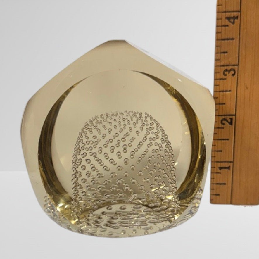 Vintage Cut Crystal Paperweight MCM Bubble Sphere Czechoslovakian Made - MST GoodsCzech Crystal