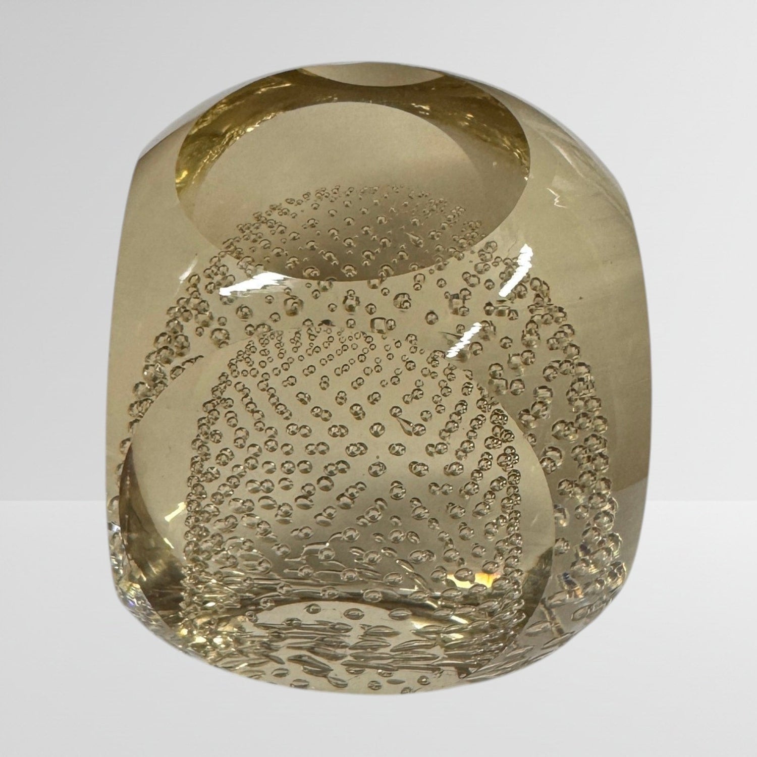 Vintage Cut Crystal Paperweight MCM Bubble Sphere Czechoslovakian Made - MST GoodsCzech Crystal