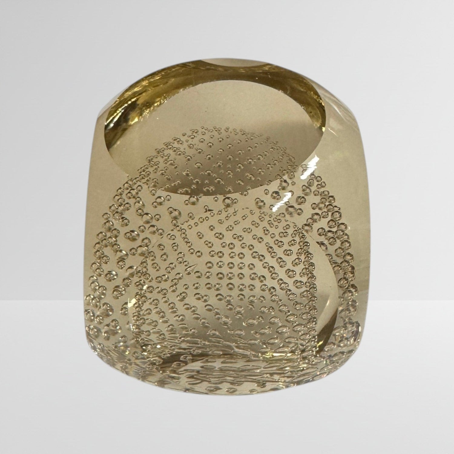 Vintage Cut Crystal Paperweight MCM Bubble Sphere Czechoslovakian Made - MST GoodsCzech Crystal