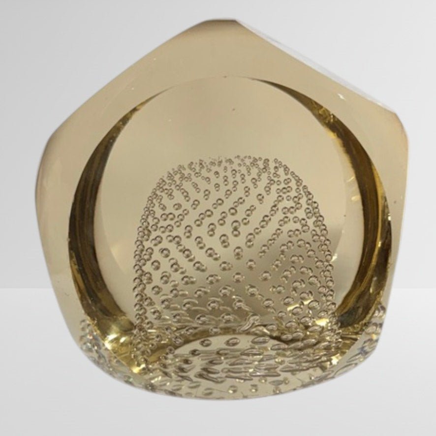 Vintage Cut Crystal Paperweight MCM Bubble Sphere Czechoslovakian Made - MST GoodsCzech Crystal