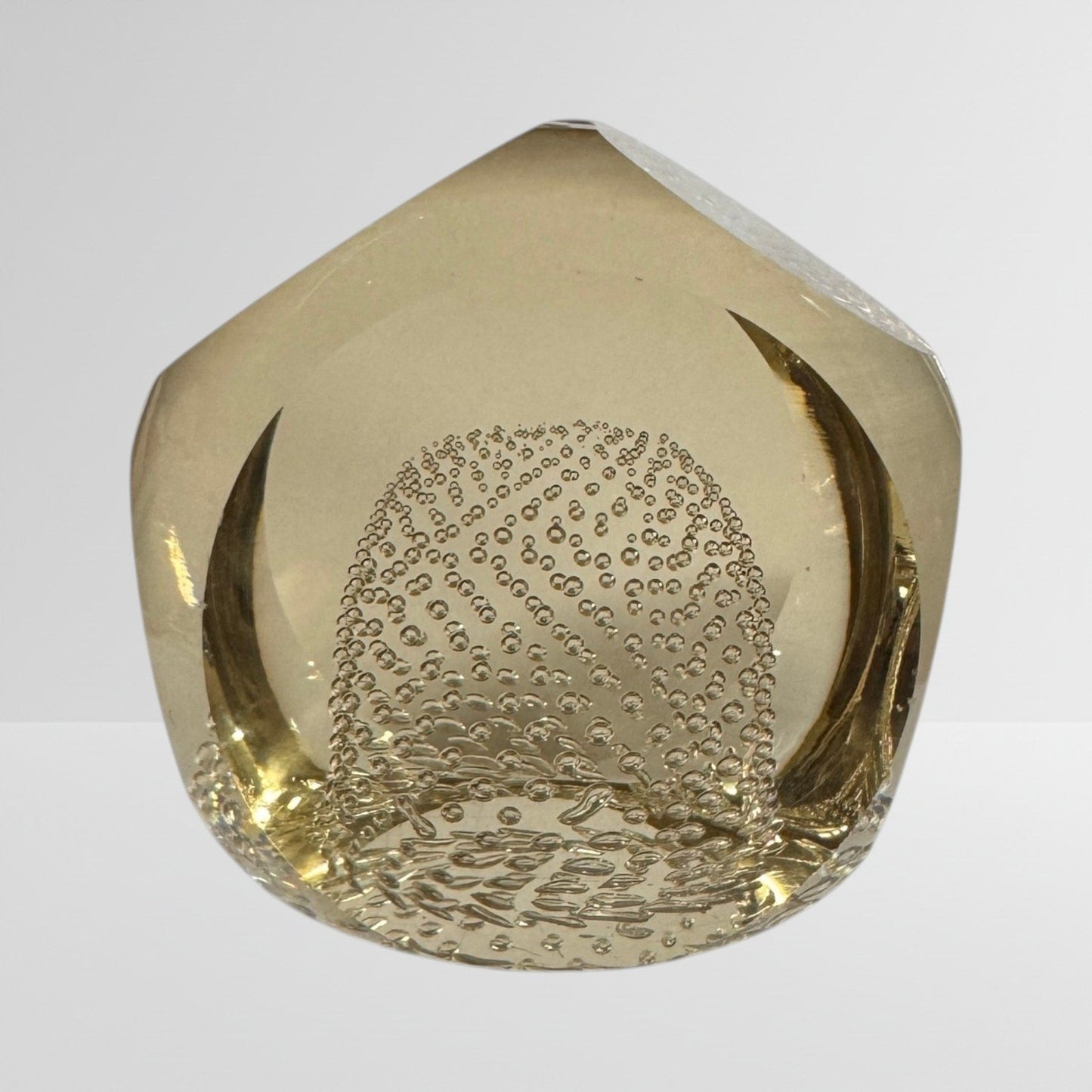 Vintage Cut Crystal Paperweight MCM Bubble Sphere Czechoslovakian Made - MST GoodsCzech Crystal