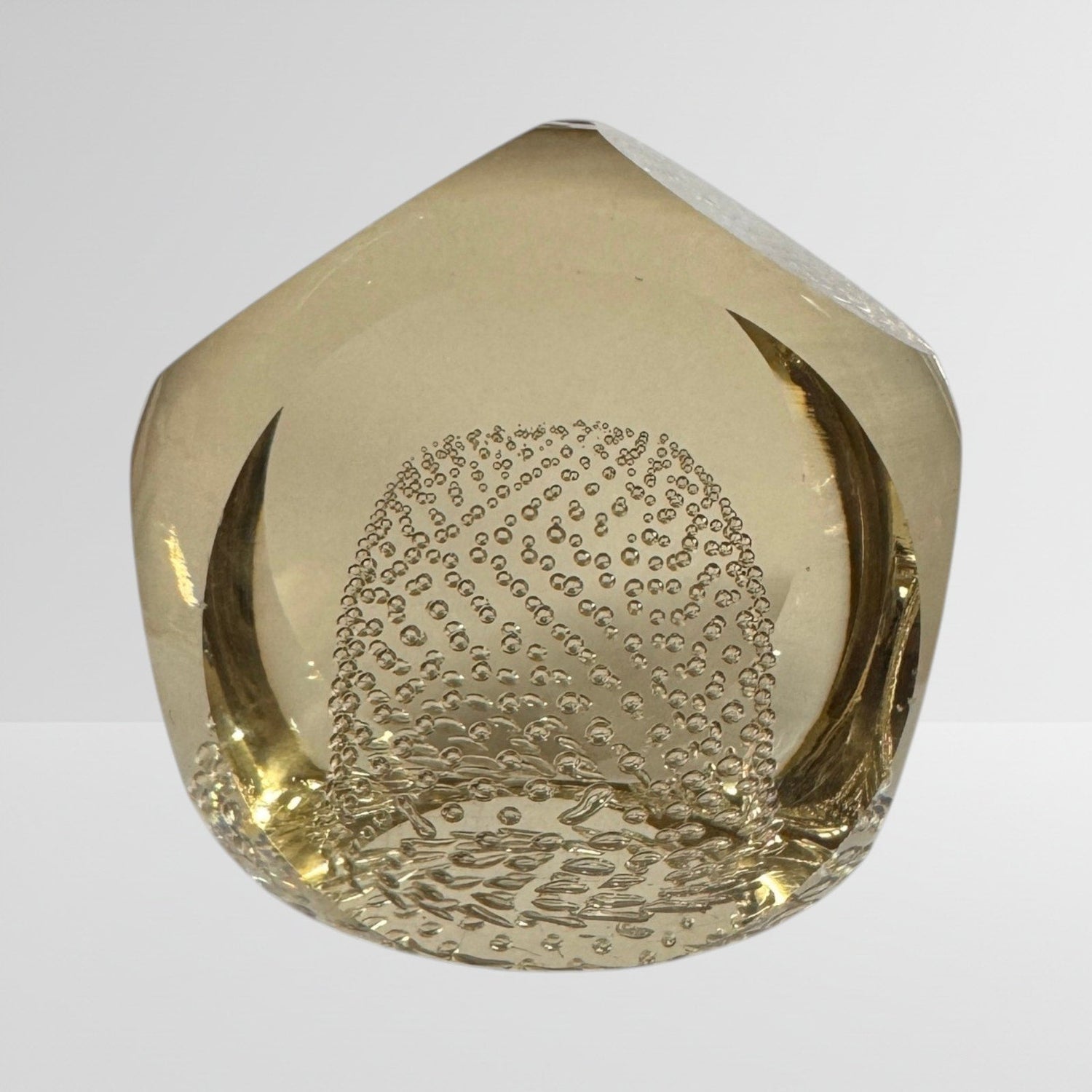 Vintage Cut Crystal Paperweight MCM Bubble Sphere Czechoslovakian Made - MST GoodsCzech Crystal