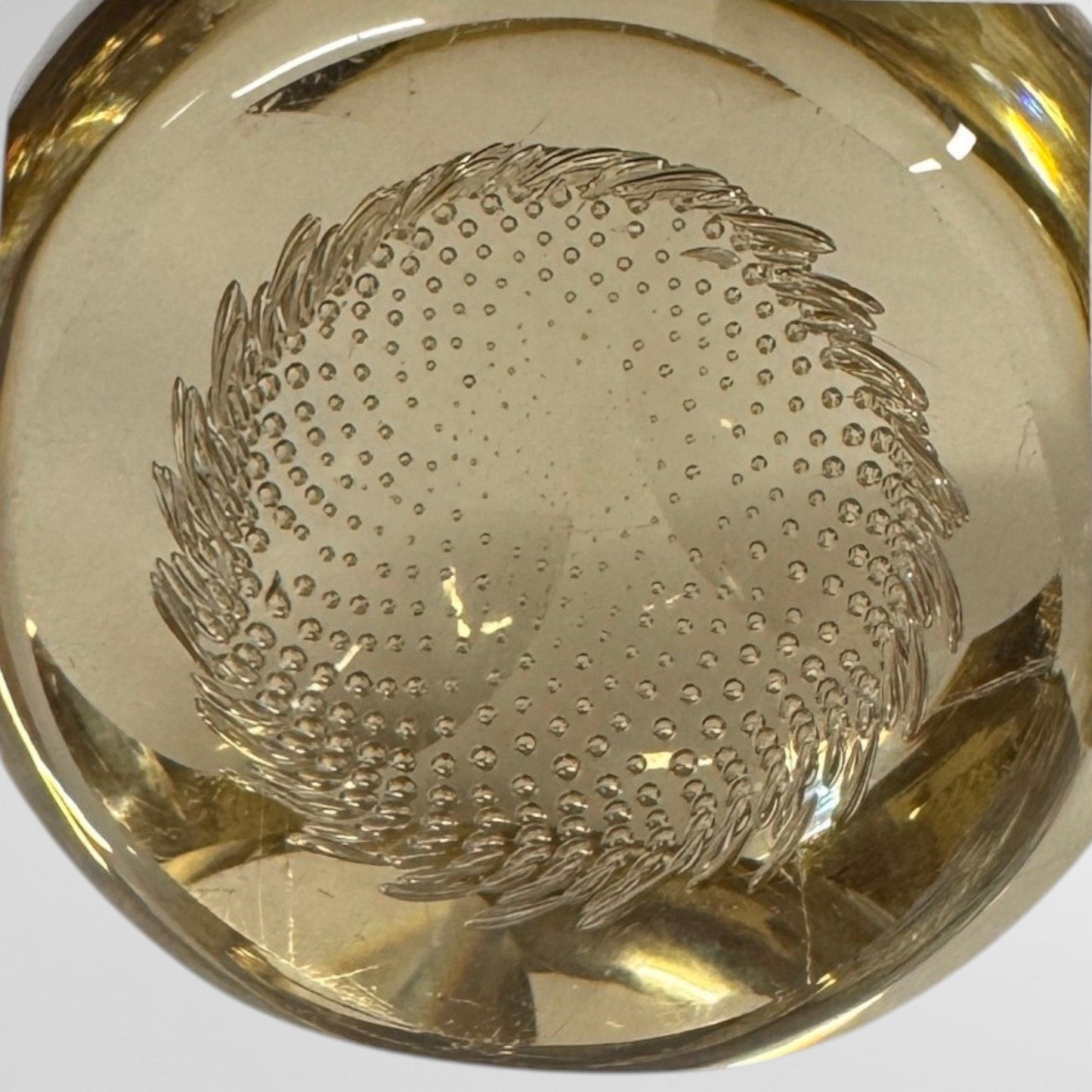 Vintage Cut Crystal Paperweight MCM Bubble Sphere Czechoslovakian Made - MST GoodsCzech Crystal