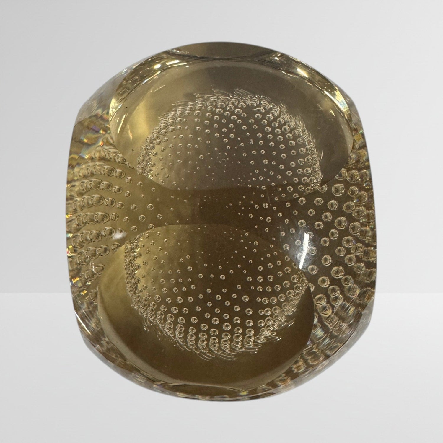 Vintage Cut Crystal Paperweight MCM Bubble Sphere Czechoslovakian Made - MST GoodsCzech Crystal