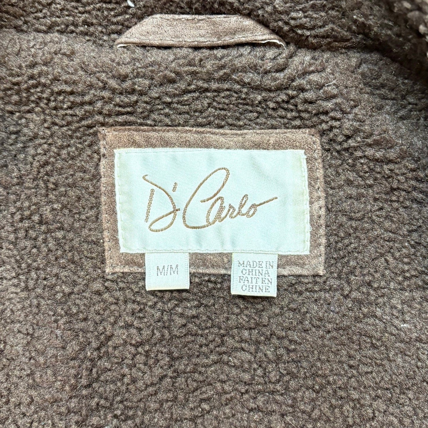 Vintage D'Carlo Suede Leather Jacket Sherpa Lined Brown Men's Large - MST GoodsD’Carlo