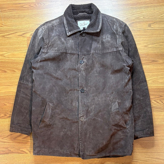 Vintage D'Carlo Suede Leather Jacket Sherpa Lined Brown Men's Large - MST GoodsD’Carlo
