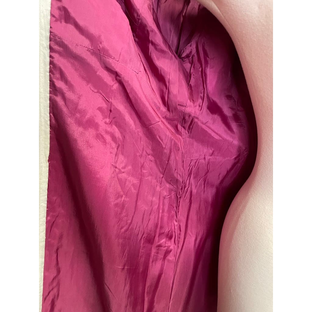 Vintage Dress I. Magnin by Dynasty Magenta Velvet Dress Robe Silk Lined Medium J - MST GoodsI. Magnin