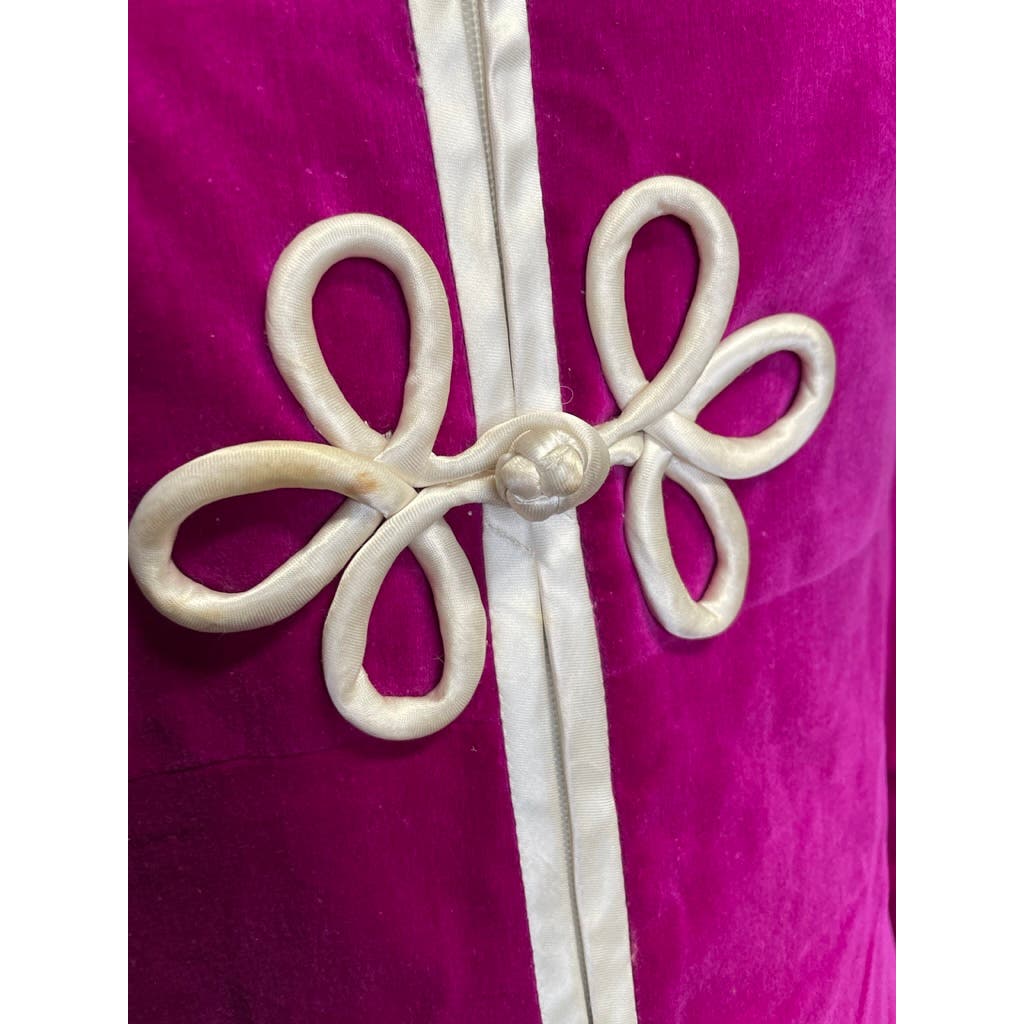 Vintage Dress I. Magnin by Dynasty Magenta Velvet Dress Robe Silk Lined Medium J - MST GoodsI. Magnin