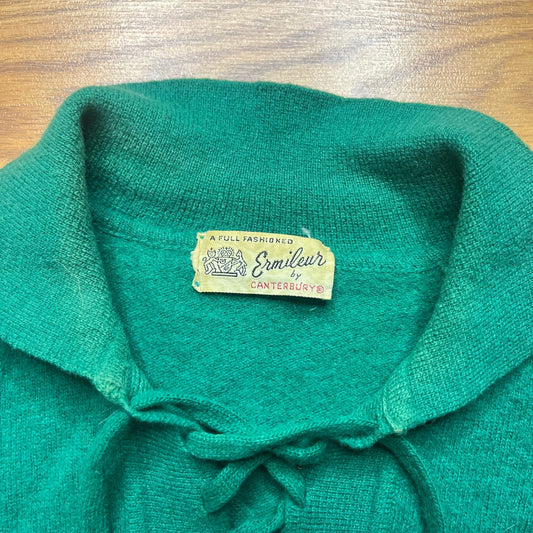 Vintage Ermileur Canterbury Green Lace Up Wool Sweater Women's M Mod Ivy Preppy - MST GoodsErmileur Canterbury